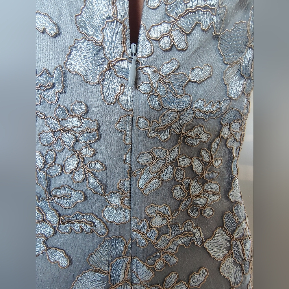 Alex Evenings Lace Maxi Dress in Blue Size 10 - Picture 3 of 9